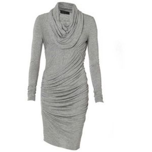 Allsaints marled gray dress w/ sassy cowl neck
